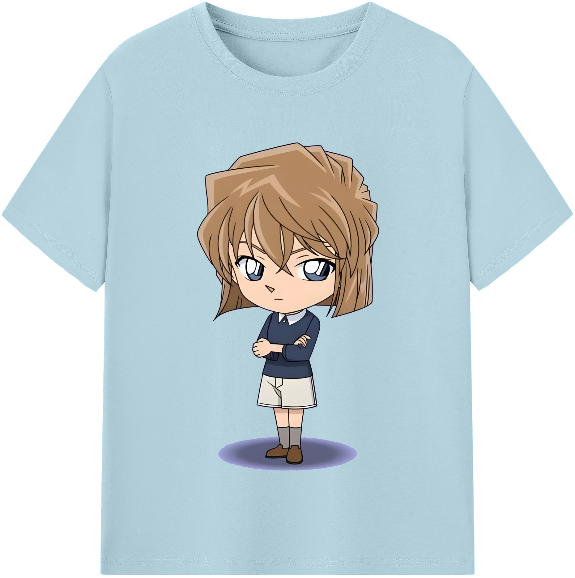 （画像用） 名探偵コナン 灰原 哀 はいばら あい Detective Conan Anita Hailey、Vi Graythorn Haibara Ai 綿100％半袖Tシャツ（フロントプリント）